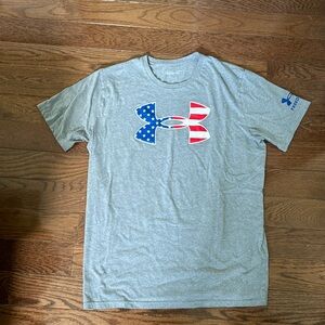 UA red white & blue tee